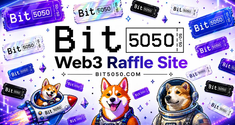 How BIT5050's blockchain raffle smart contract works — ticket entry, on-chain randomness draw, and automatic 50/50 payout