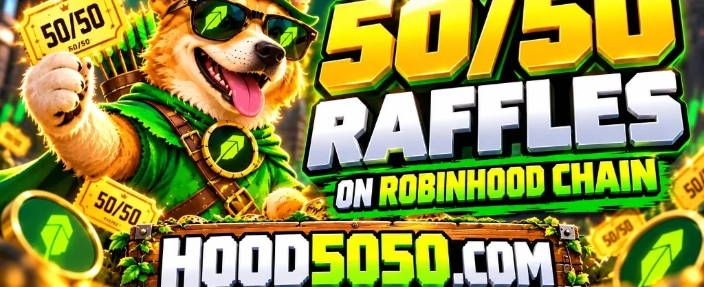 HOOD5050.com Robinhood Chain 50/50 Raffle Platform
