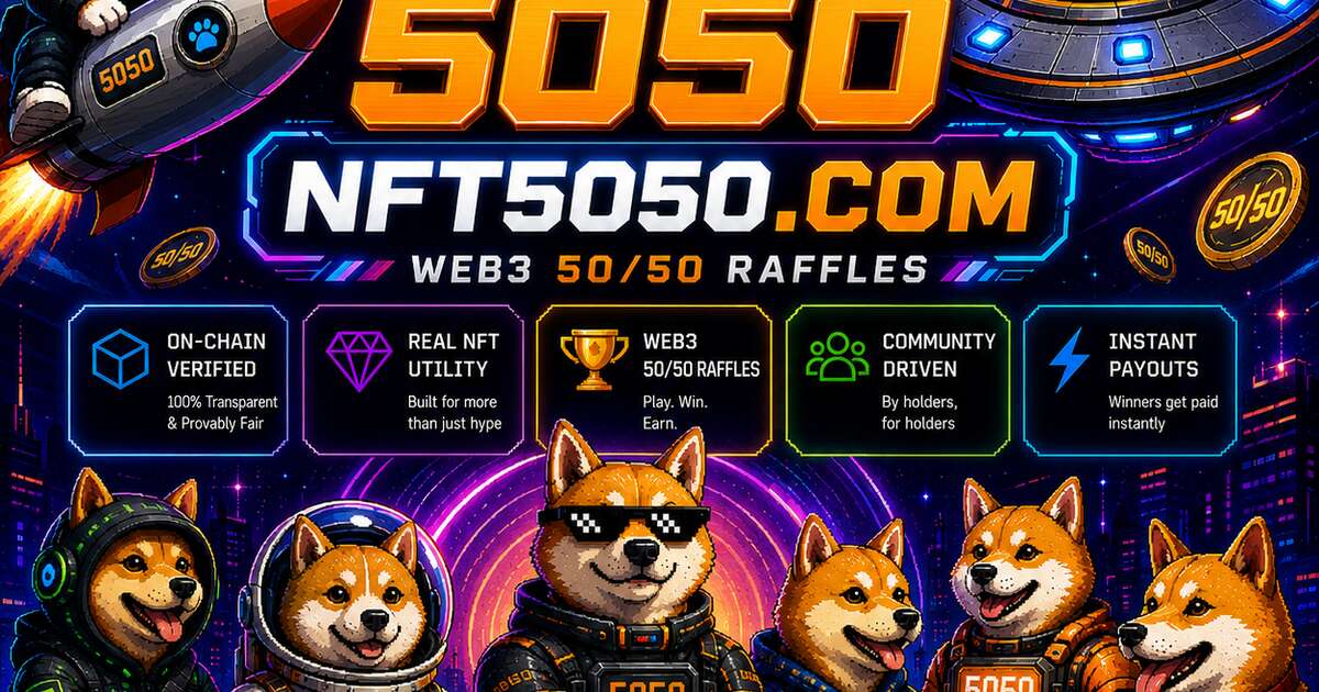 NFT5050 NFT Raffle Platform on Base — Wallet-Free Entry via Privy, Provably Fair 50/50 NFT Prize Draws for NFT Communities