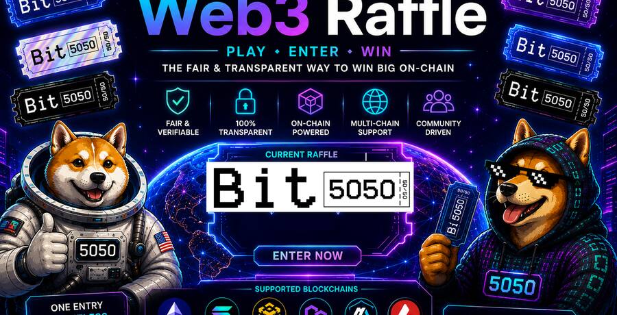 How BIT5050's on-chain raffle verification works — every entry, draw, and payout is a public blockchain transaction