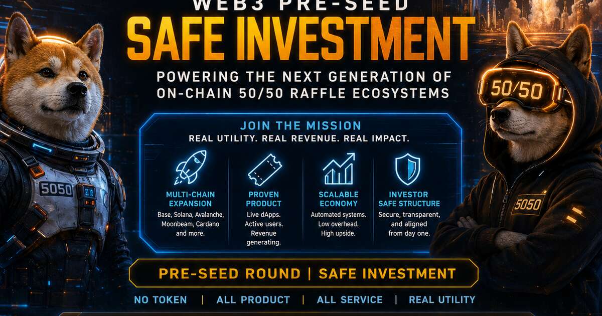 BIT5050 Web3 Pre-Seed SAFE Investment — Multi-Chain Raffle Protocol Live on 15+ Blockchains, Equity-Only, No Token, Delaware C-Corp